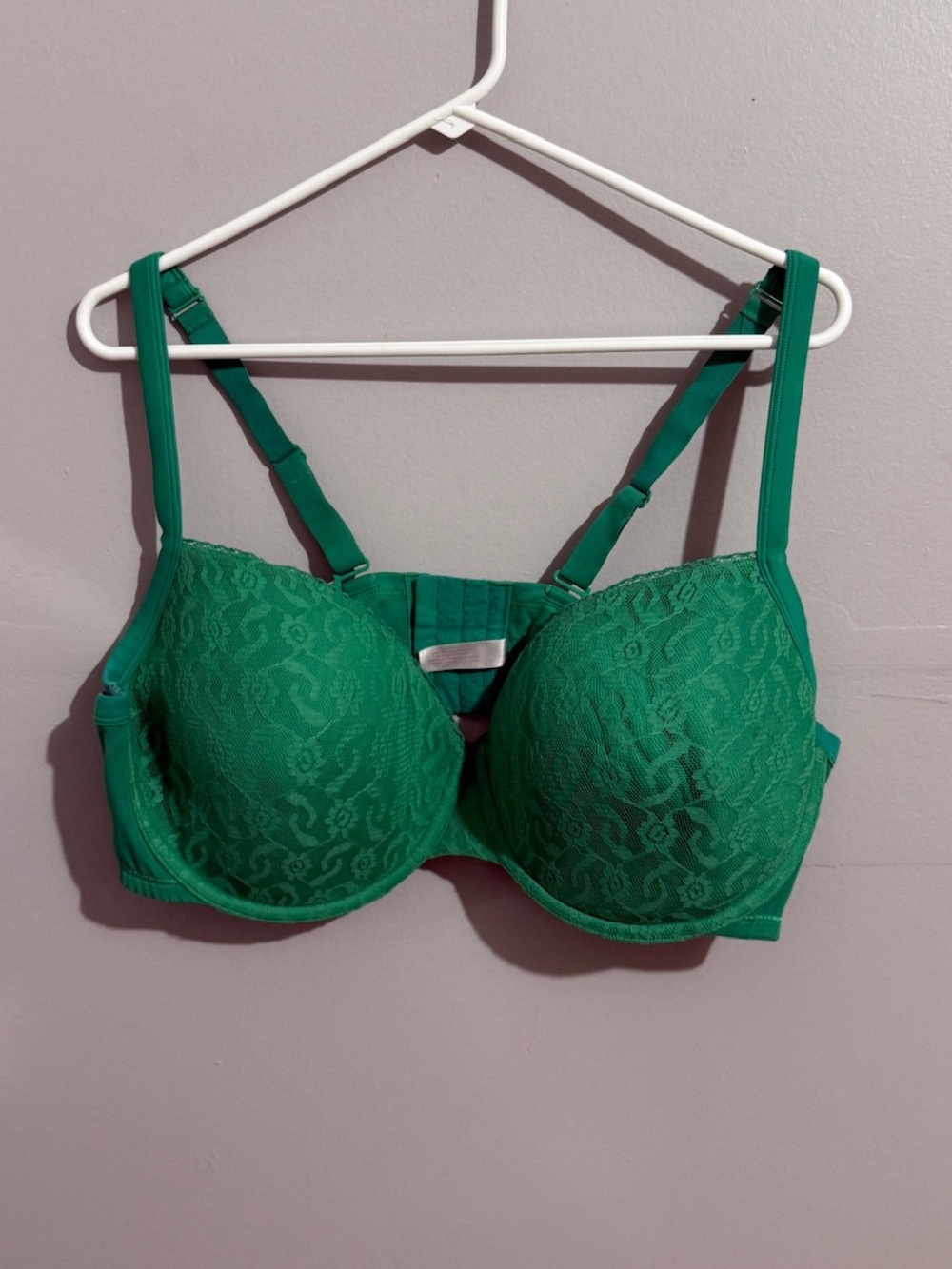 Cacique Bra Womens 44DDD Kelly Green Lace Underwire Lightly Lined T Shirt